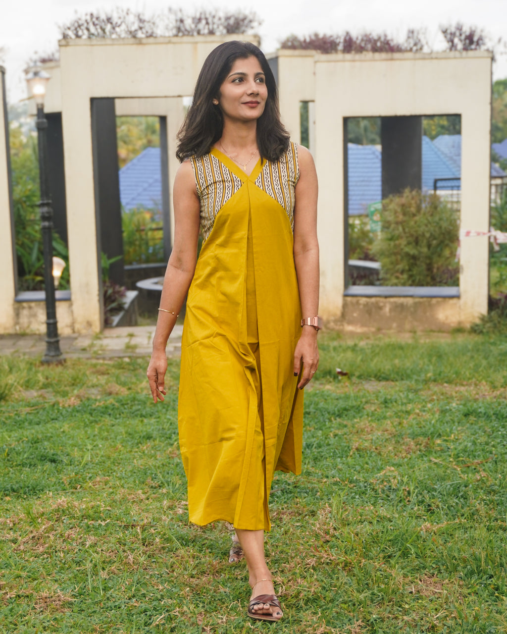 Mira Mustard Dress