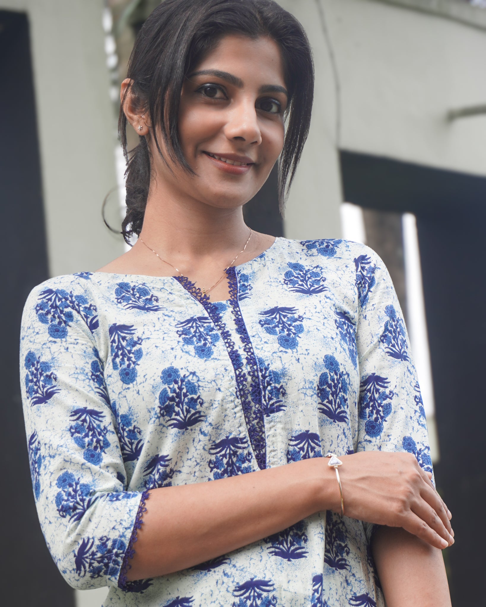 Ivory Indigo Co-ord Set